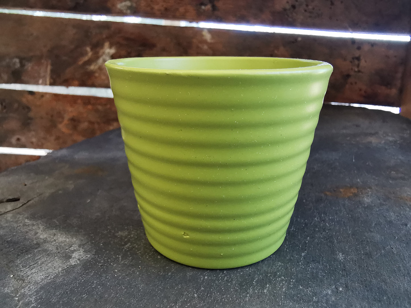 Stylish Ceramic Cache/Cover pots - Striped 7cm