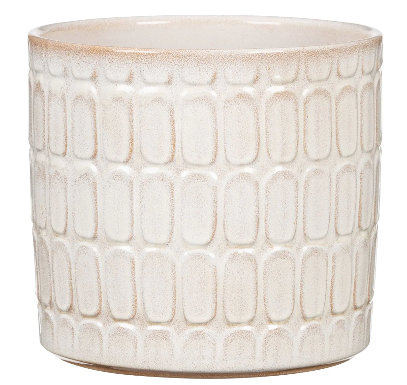 Stylish Ceramic Cover pots - Textured (Opale) - 14cm - 878-14