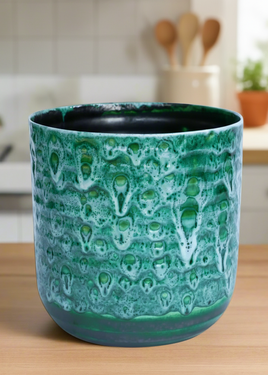Emerald Reactive Glaze Planter (suitable for 12c growing pots) ERGP13