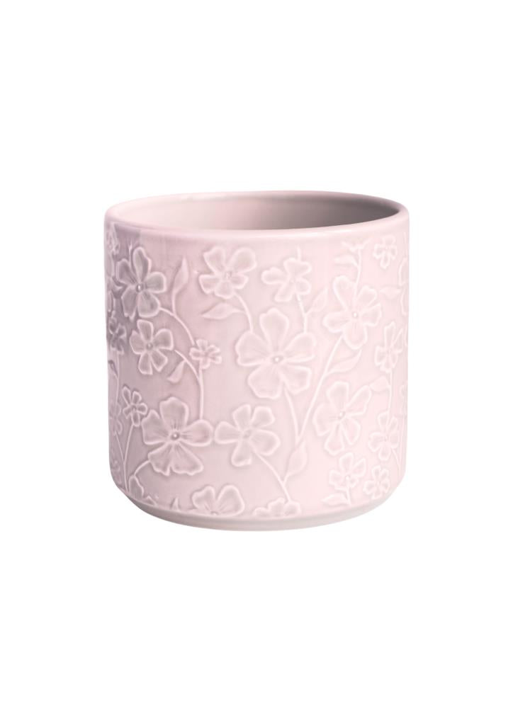 Betsy Embossed Floral Planter Pink (suitable for 12c growing pots) BEFPP13