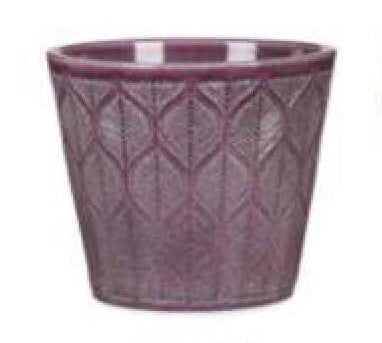 Stylish Ceramic Cache/Cover pots - Vintage Violet - 13cm
