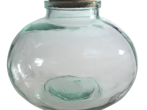 8 litre Recycled Glass Terrarium Jar with Cork Lid