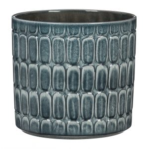 Stylish Ceramic Cache/Cover pots -Slate Grey Textured (Alma) - 16cm
