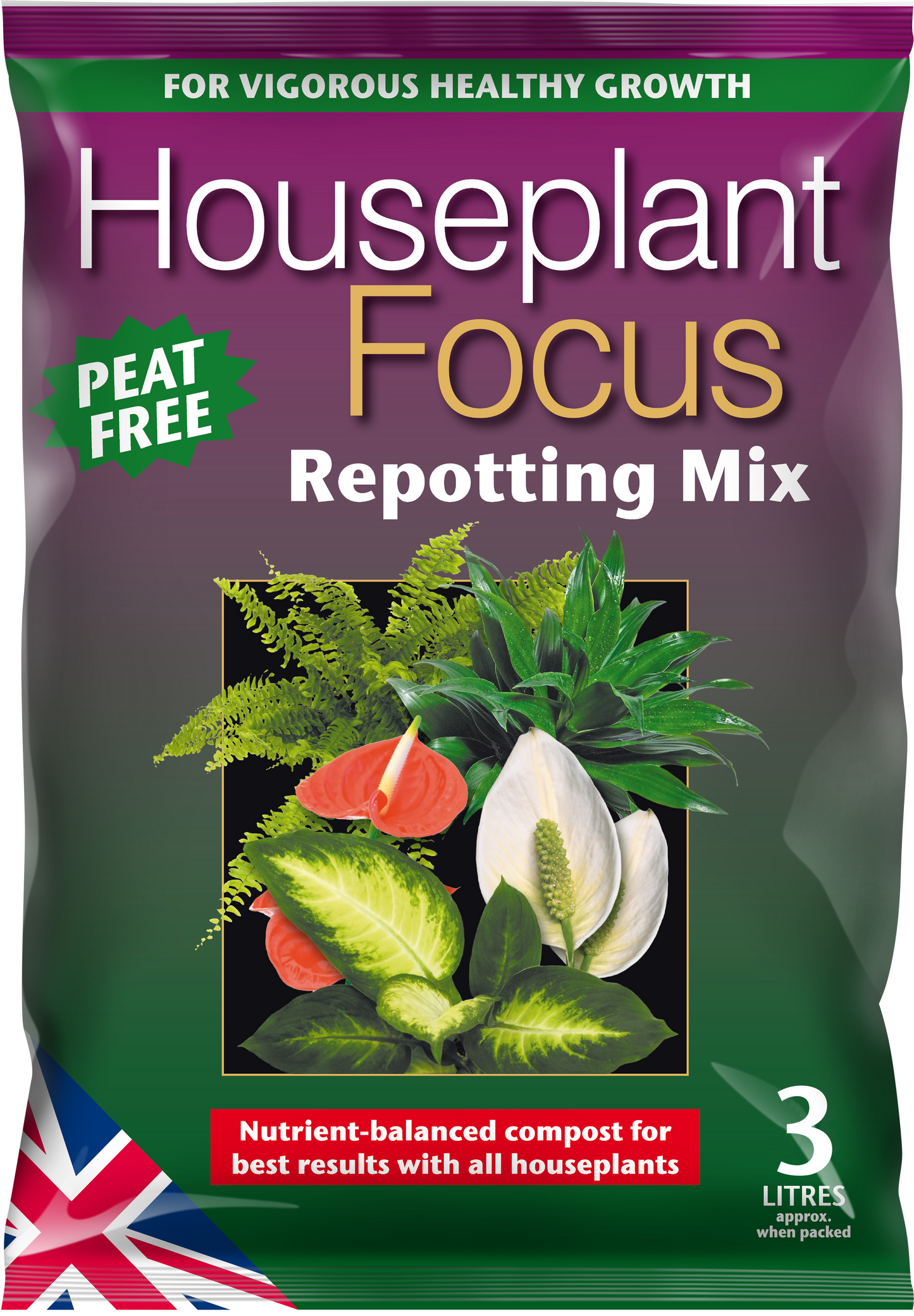 .Compost - 3l Houseplant Focus Repotting Mix - Peat Free