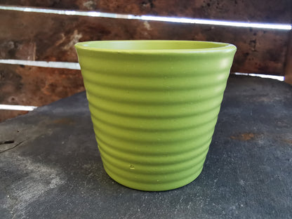 Stylish Ceramic Cache/Cover pots -  Striped 7cm