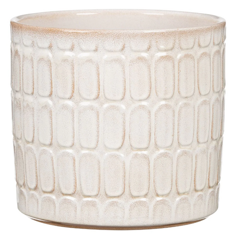 Stylish Ceramic Cover pots - Textured (Opale) - 12cm - 878-12