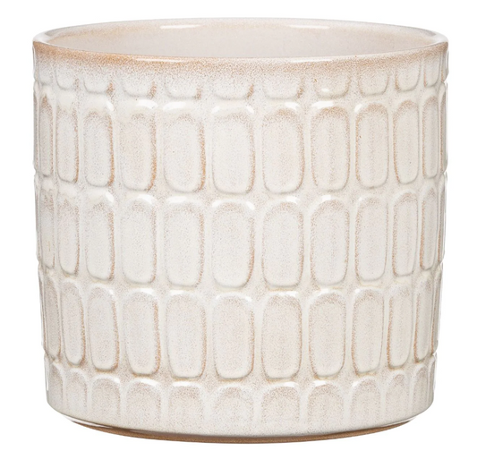Stylish Ceramic Cover pots - Textured (Opale) - 16cm - 878-16