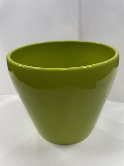 Stylish Ceramic Cache/Cover pots - Tropical Green - 13cm