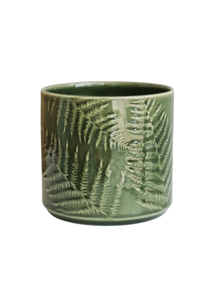 Orla Glazed Fern Green Planter (suitable for 13cm pots) OGFGP15