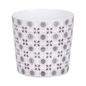 Stylish Planter/Cover pots - Patterned - Pink/Grey (Granada) - 11cm