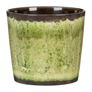 Stylish Ceramic Cache/Cover pots - Meadow Glaze - 13cm