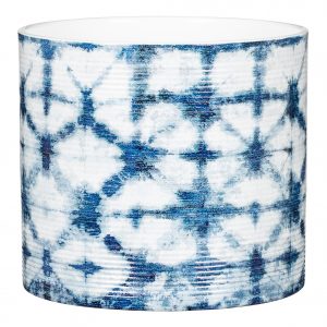 Stylish Ceramic Cache/Cover pots - Blue Batik - 14cm