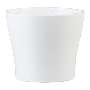 Stylish Ceramic Cache/Cover pots - White - 11cm