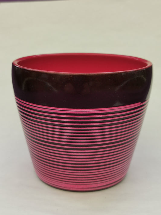 Stylish Ceramic Cache/Cover pots - Galaxy Red - 11cm